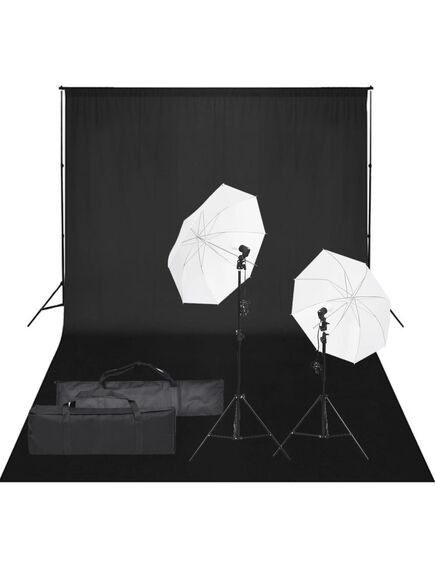 Kit studio foto cu set de lumină și fundal