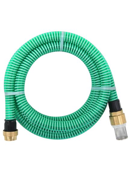 Furtun de aspirație cu racorduri din alamă, verde 1,1" 5 m, pvc