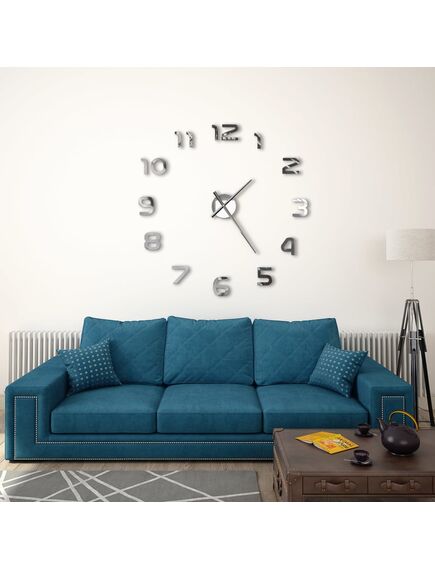 Ceas de perete 3d, argintiu, 100 cm, xxl, design modern