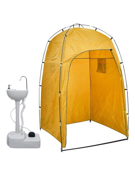 Suport portabil de camping, pentru spălat mâini, cu cort, 20 l