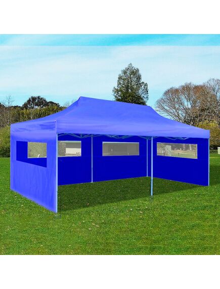 Cort de petrecere pliabil de tip pop-up, albastru, 3 x 6 m