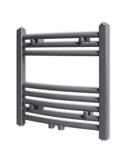 Radiator port-prosop încălzire centrală baie, curbat, 480x480 mm, gri