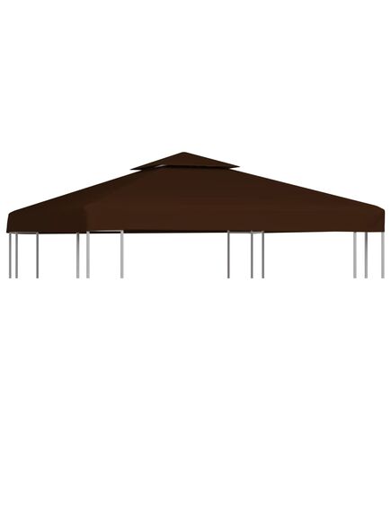 Acoperiș de pavilion, 2 niveluri, maro, 3x3 m, 310 g/m²