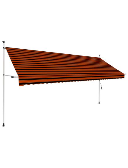 Copertină retractabilă manual, portocaliu și maro, 400 cm