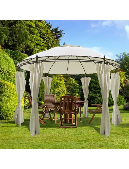 Pavilion cu perdele, 3,5 x 2,7 m, rotund