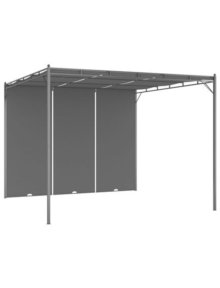 Pavilion de grădină cu perdea laterală, antracit, 3x3x2,25 m