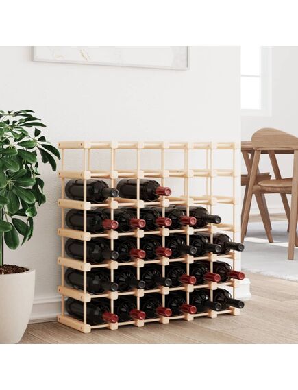 Raft de vin pentru 42 sticle, 68,5x23x68,5 cm, lemn masiv pin