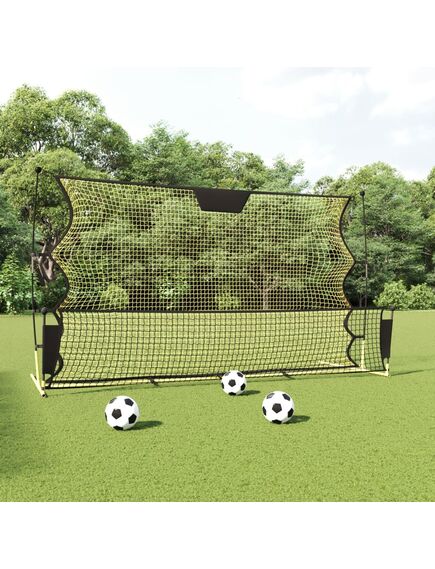 Plasă rebounder fotbal, negru și galben 183x85x120 cm poliester