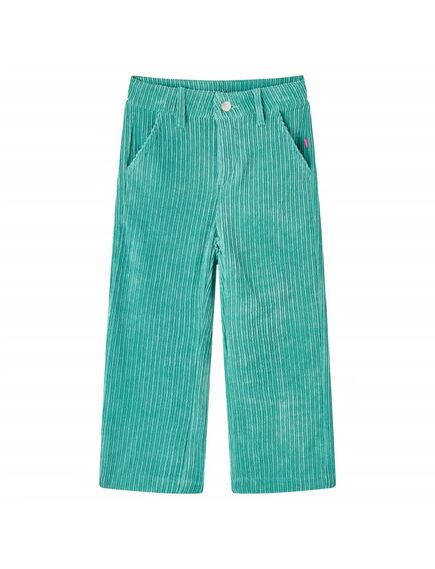 Pantaloni de copii din velur, verde mentă, 128