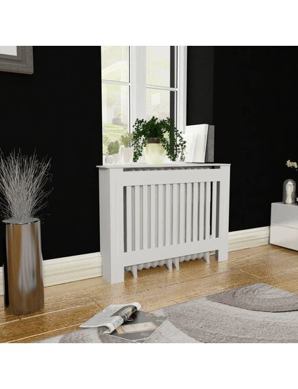 Mască de calorifer încălzire, dulap radiator, alb, 112 cm, mdf