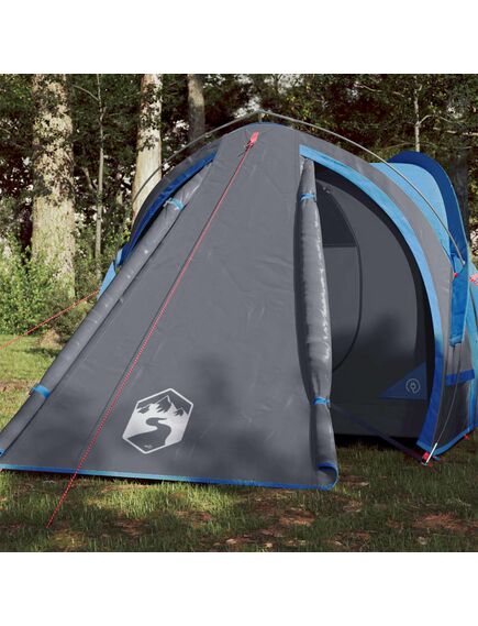 Cort de camping 2 persoane albastru, 320x140x120 cm, tafta 185t