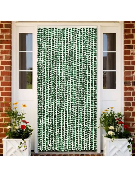 Perdea pentru insecte, verde și alb, 90 x 220 cm, chenille