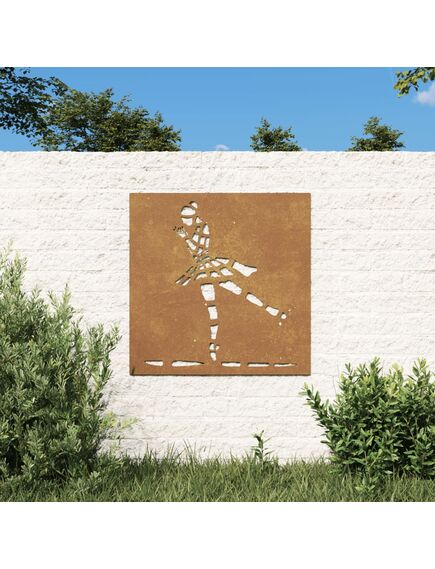 Decor perete de grădină 55x55 cm design balerină oțel corten