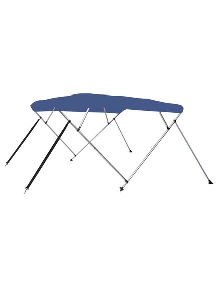 Parasolar barcă bimini cu 4 arcuri, albastru, 243x210x137 cm