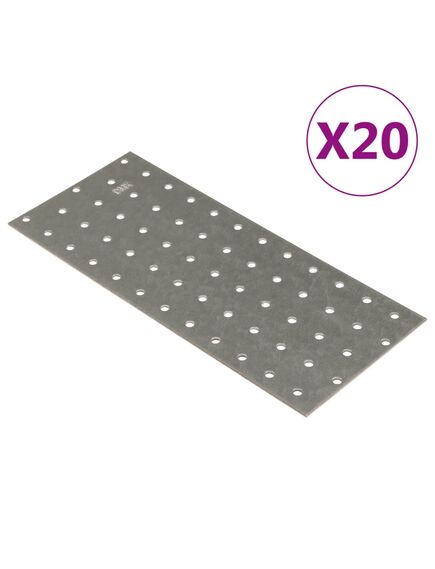 Plăci perforate, 20 buc., 2 mm, 240x100 mm, oțel galvanizat