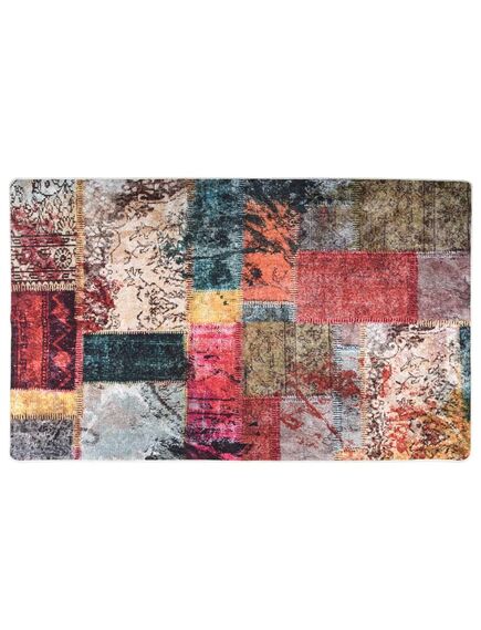 Covor lavabil, mozaic multicolor, 120x170 cm, anti-alunecare