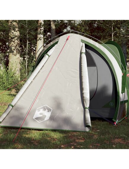 Cort de camping 2 persoane, verde, 320x140x120 cm, tafta 185t