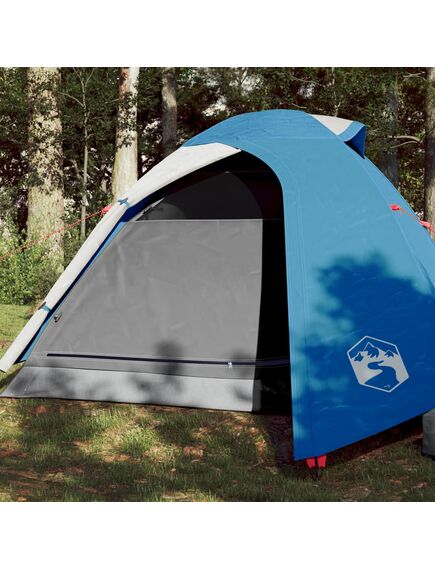 Cort de camping 2 persoane albastru, 264x210x125 cm, tafta 185t