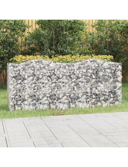 Strat înălțat cu gabion arcuit, 200x50x100 cm, fier galvanizat