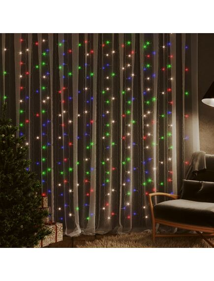 Instalație lumini tip perdea 300 led multicolor 3x3 m 8 funcții