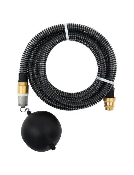 Furtun de aspirație cu racorduri din alamă, negru 1,1" 20 m pvc