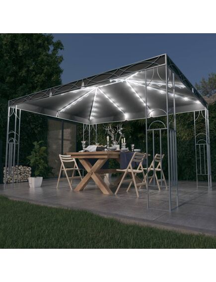 Pavilion cu șir de lumini led, antracit, 400x300 cm