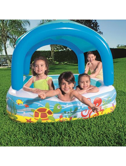 Bestway piscină de joacă cu baldachin, albastru, 140x140x114 cm, 52192