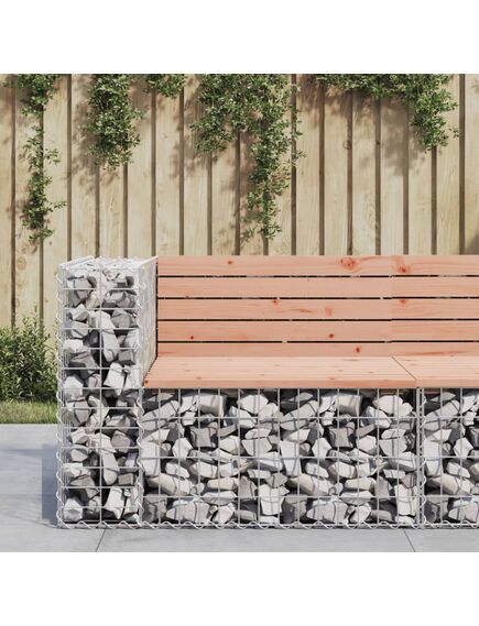 Bancă de grădină design gabion 92x71x65,5 cm lemn masiv douglas