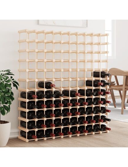 Raft de vin pentru 120 sticle 112,5x23x123,5 cm lemn masiv pin