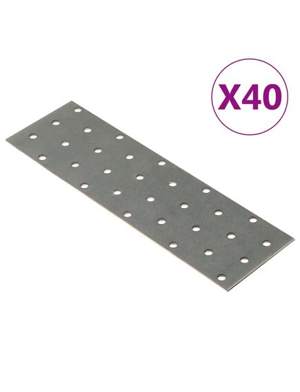 Plăci perforate, 40 buc., 2 mm, 200x60 mm, oțel galvanizat