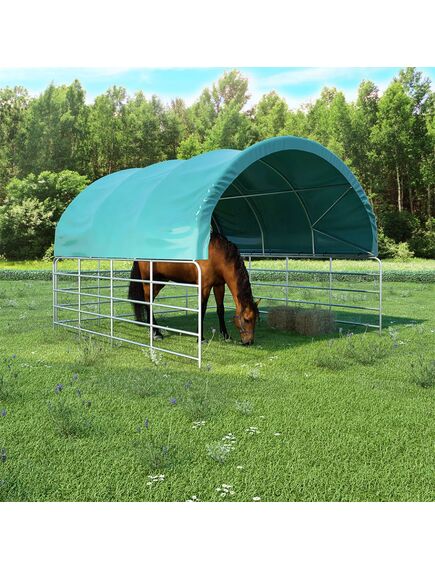 Cort pentru animale, verde, 3,7x3,7 m, pvc