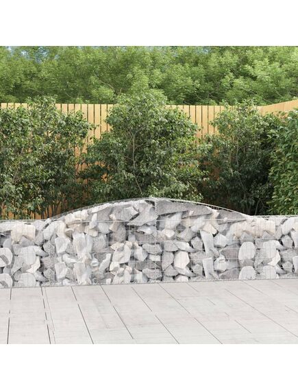 Coșuri gabion arcuite 2 buc, 400x30x60/80 cm, fier galvanizat