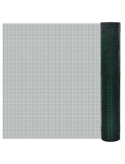 Plasă de sârmă găini, verde, 10 x 1 m, oțel galvanizat cu pvc