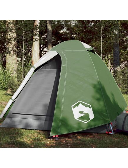 Cort de camping 2 persoane, verde, 254x135x112 cm, tafta 185t