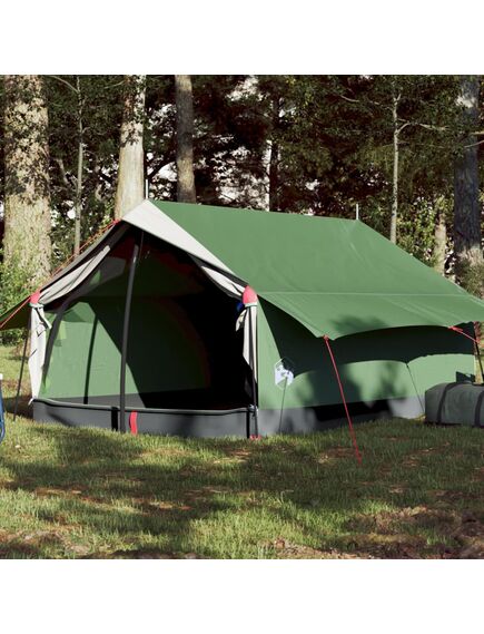 Cort de camping 2 persoane, verde, 193x122x96 cm, tafta 185t