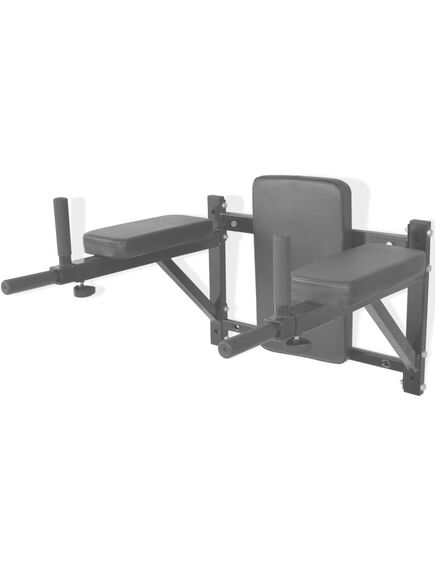 Aparat exerciții triceps și abdomen, montare pe perete, negru