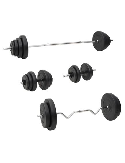 Set de halteră și gantere cu plăci de greutate, 120 kg