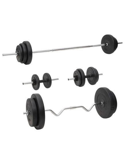 Set de halteră și gantere cu plăci de greutate, 90 kg