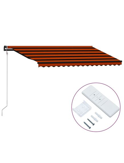 Copertină retractabilă automat, portocaliu & maro, 450x300 cm