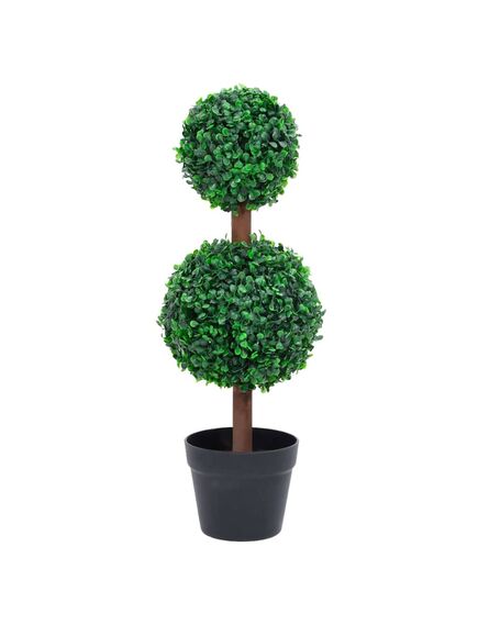 Plantă artificială cimișir cu ghiveci, verde, 60cm, formă minge