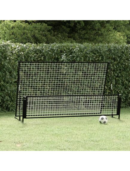 Poartă de fotbal de ricoșeu 2-în-1, 202x104x120 cm, oțel