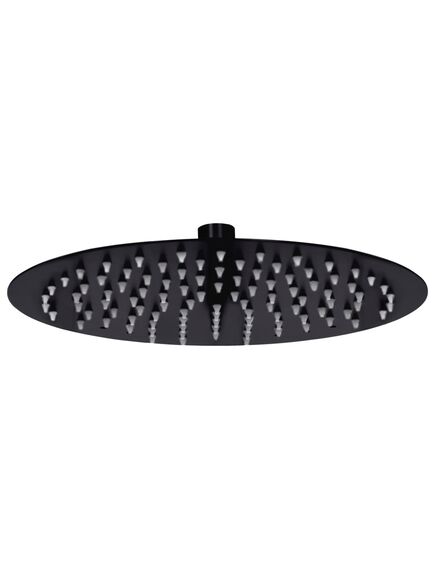 Cap de duș tip ploaie rotund, negru, 25 cm, oțel inoxidabil