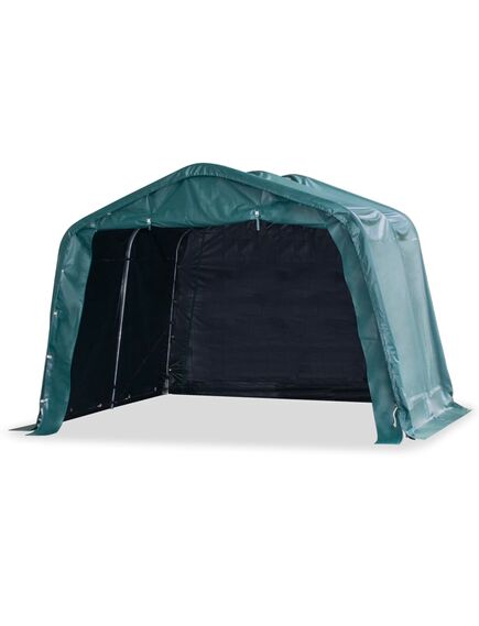 Cort de animale detașabil verde închis 3,3x3,2m pvc 550g/m²