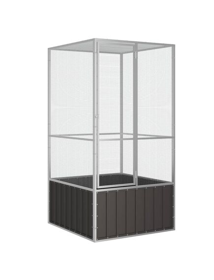 Colivie pentru păsări antracit 111x107x211,5 cm oțel galvanizat