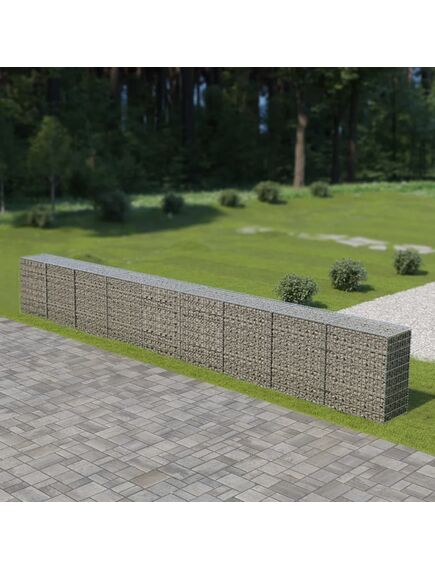 Gabion perete cu capace, 900 x 50 x 100 cm, oțel galvanizat