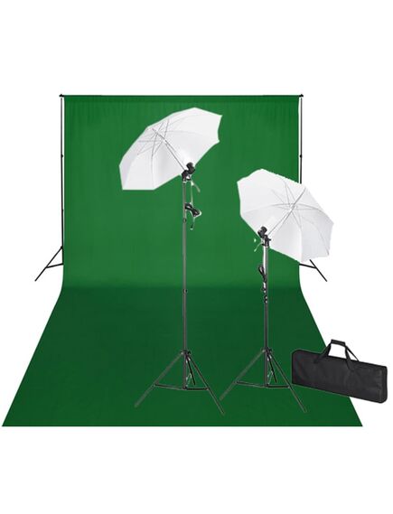 Kit studio foto, fundal verde, 600 x 300 & lumini